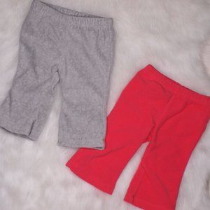 3M Coral Pink Gray Soft Fleece Yoga Pant 2 Bundle